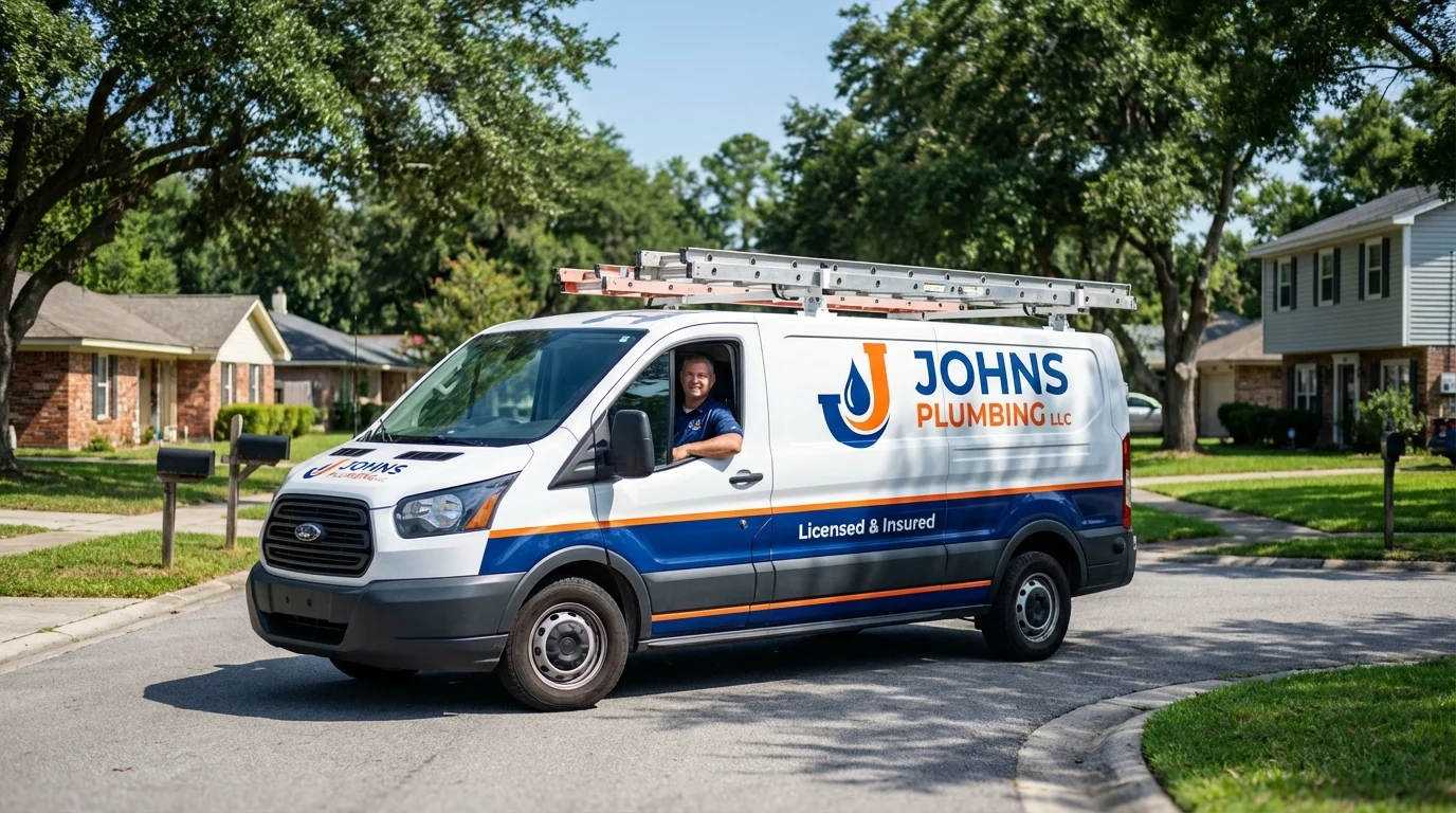 Johns Plumbing LLC service van in Ivins, UT