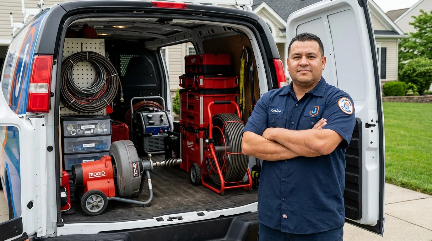 Professional drain cleaning equipment and Johns Plumbing LLC plumber in Ivins