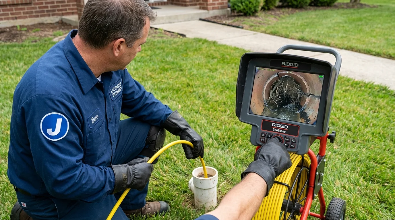 Sewer camera inspection being performed by Johns Plumbing LLC in Ivins