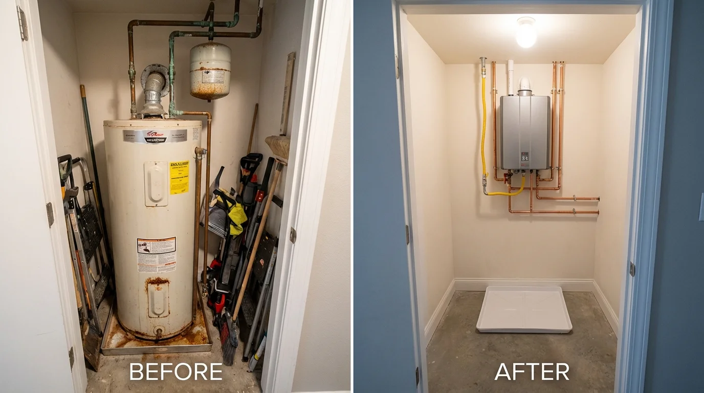 Tank water heater versus wall-mounted tankless unit comparison for Ivins, UT homeowners