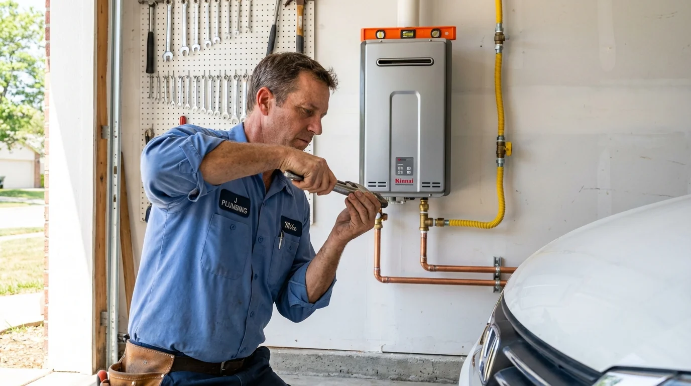 Tankless water heater installation by a Johns Plumbing LLC plumber in Ivins